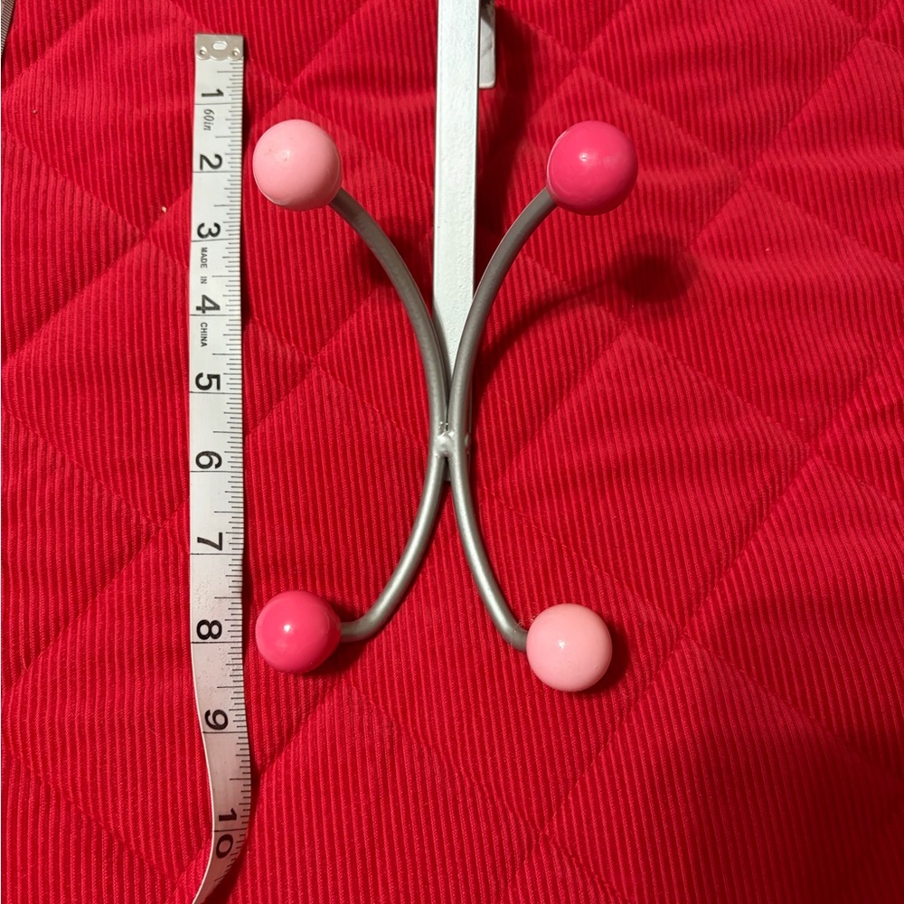 Pink and Silver Home Accessory Holder/Can hang on from or back of door.